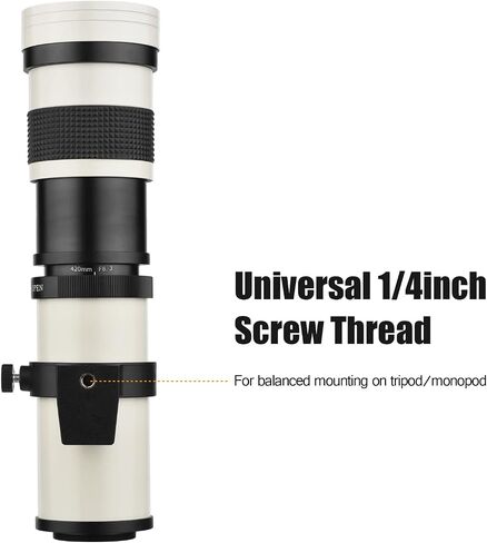 Andoer Camera MF Super Telephoto Zoom Lens F/8.3-16 420-800mm T2 Mount with AI-Mount Adapter Ring Universal 1/4 Thread Replacement for Nikon AI-Mount D50 D90 D5100 D7000 D3 D5100 D3100 D3000 D60 in Saudi Arabia