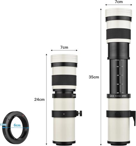 Andoer Camera MF Super Telephoto Zoom Lens F/8.3-16 420-800mm T2 Mount with AI-Mount Adapter Ring Universal 1/4 Thread Replacement for Nikon AI-Mount D50 D90 D5100 D7000 D3 D5100 D3100 D3000 D60 in Saudi Arabia