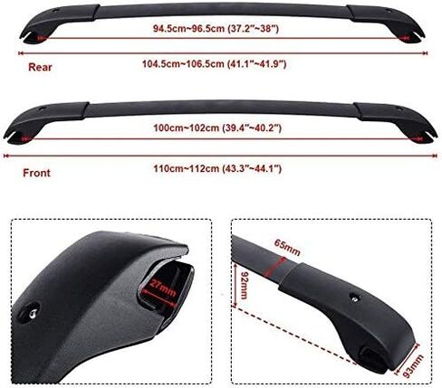 ALAVENTE سقف الرف عبر القضبان المتوافقة مع سوبارو Crosstrek 2013-2017 ث / الجانب العلوي السكك الحديدية / E361SFJ100 حامل الأمتعة أعلى السكك الحديدية الرف متوافق مع سوبارو امبريزا 2012-2016 رفوف السقف العارضة، زوج in Kuwait