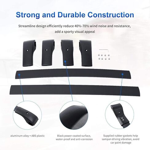 ALAVENTE سقف الرف عبر القضبان المتوافقة مع سوبارو Crosstrek 2013-2017 ث / الجانب العلوي السكك الحديدية / E361SFJ100 حامل الأمتعة أعلى السكك الحديدية الرف متوافق مع سوبارو امبريزا 2012-2016 رفوف السقف العارضة، زوج in Kuwait