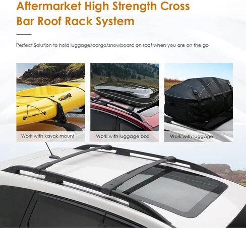 ALAVENTE سقف الرف عبر القضبان المتوافقة مع سوبارو Crosstrek 2013-2017 ث / الجانب العلوي السكك الحديدية / E361SFJ100 حامل الأمتعة أعلى السكك الحديدية الرف متوافق مع سوبارو امبريزا 2012-2016 رفوف السقف العارضة، زوج in Kuwait