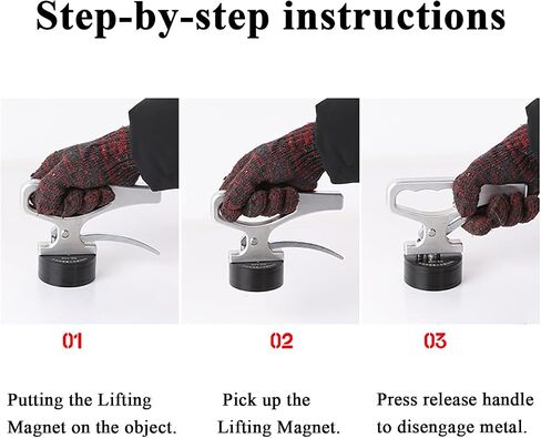 AOMAG Strong Lifting Magnet with Release 255Lbs, Powerful Magnet with Ergonomic Handle, PH-255 in Saudi Arabia