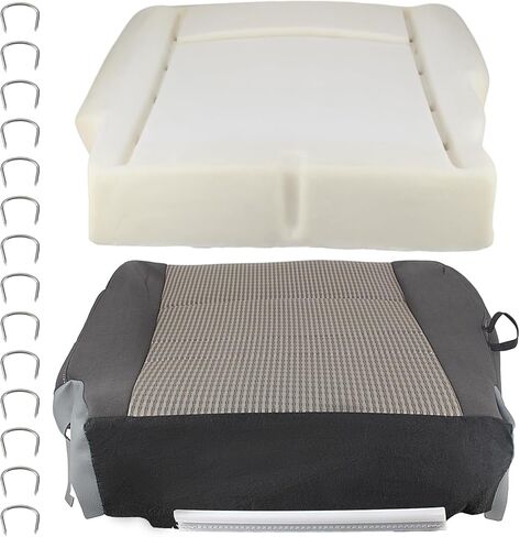 غطاء مقعد سفلي من القماش ووسادة إسفنجية من جانب السائق من AUTOKAY متوافق مع دودج رام 1500 2500 3500 4500 5500 SLT رمادي 2009-2012 رمادي in Kuwait