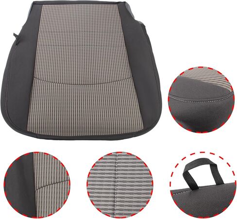 غطاء مقعد سفلي من القماش ووسادة إسفنجية من جانب السائق من AUTOKAY متوافق مع دودج رام 1500 2500 3500 4500 5500 SLT رمادي 2009-2012 رمادي in Kuwait