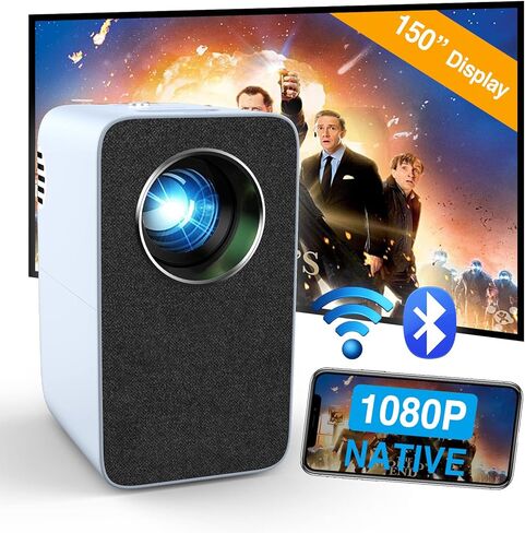 جهاز عرض التركيز التلقائي 4K ضوء النهار، 1200ANSI High Lumen Native 1080P Gaming Projector WIFI6 HDR، Ultra HD Smart Android 2+16G Home Theater Video Proyector Bluetooth Auto Keystone Apps HDMI PS5 Support in Kuwait