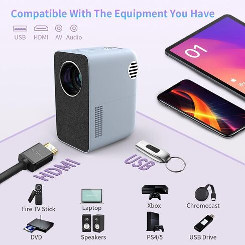 جهاز عرض التركيز التلقائي 4K ضوء النهار، 1200ANSI High Lumen Native 1080P Gaming Projector WIFI6 HDR، Ultra HD Smart Android 2+16G Home Theater Video Proyector Bluetooth Auto Keystone Apps HDMI PS5 Support in Kuwait