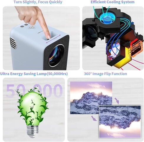 جهاز عرض التركيز التلقائي 4K ضوء النهار، 1200ANSI High Lumen Native 1080P Gaming Projector WIFI6 HDR، Ultra HD Smart Android 2+16G Home Theater Video Proyector Bluetooth Auto Keystone Apps HDMI PS5 Support in Kuwait