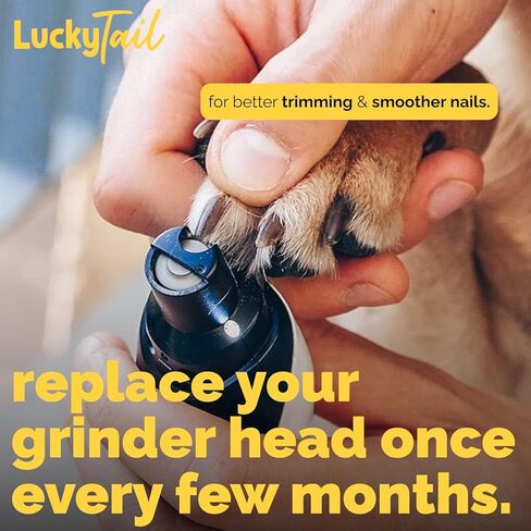 LuckyTail - مطحنة أظافر الكلاب - رؤوس بديلة صلبة وناعمة - الكلاب الصغيرة والكبيرة - جودة ممتازة - مثقاب برأس ماسي - أدوات تشذيب أظافر الكلاب الاحترافية - مجموعة أدوات العناية - عبوتان in Saudi Arabia