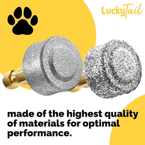 LuckyTail - مطحنة أظافر الكلاب - رؤوس بديلة صلبة وناعمة - الكلاب الصغيرة والكبيرة - جودة ممتازة - مثقاب برأس ماسي - أدوات تشذيب أظافر الكلاب الاحترافية - مجموعة أدوات العناية - عبوتان in Saudi Arabia