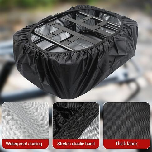 سلة دراجة ذات رف خلفي من DTNESS مقاس 18.1 × 12.6 × 5.9 بوصة، سلة دراجة ذات سعة كبيرة مع شبكة شحن وبطانة وغطاء واقي، سلة شحن خلفية شديدة التحمل لرحلة الدراجة، وحمل الحيوانات الأليفة in Kuwait