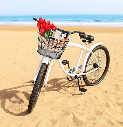 Colorbasket 02270 Mesh Bottom Lift-Off Bike Basket, with Handles, Powder Coated Steel in Kuwait