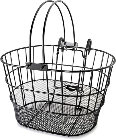 Colorbasket 02270 Mesh Bottom Lift-Off Bike Basket, with Handles, Powder Coated Steel in Kuwait
