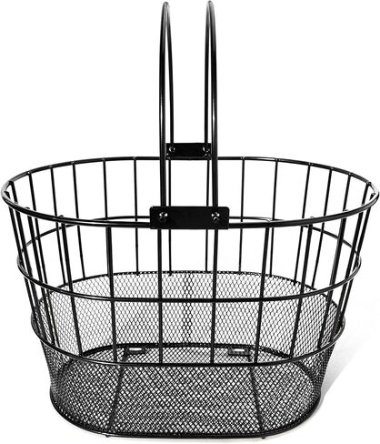 Colorbasket 02270 Mesh Bottom Lift-Off Bike Basket, with Handles, Powder Coated Steel in Kuwait