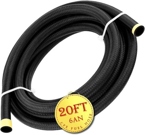 Afa Motors 6AN خرطوم خط الوقود 20FT نايلون مضفر خرطوم الوقود الفولاذ المقاوم للصدأ CPE خط الوقود المطاطي المستخدم لزيت محرك الديزل الغازي الهيدروليكي in Saudi Arabia