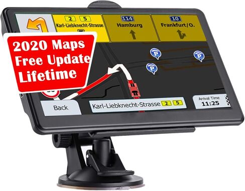 نظام ملاحي GPS للسيارة، أحدث خريطة 2024 بشاشة 7 بوصة تعمل باللمس ونظام تحديد المواقع بالسيارة 256-16 جيجابايت، توجيه اتجاه الانعطاف الصوتي، الدعم in Saudi Arabia
