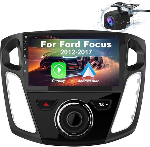 EagleNav راديو السيارة ستيريو 2G+64G Android 12 لسيارة Ford Focus 2012-2017 مع شاشة لمس 9 بوصة صوت ستيريو للسيارة مع Carplay/Android Auto SWC GPS WiFi Bluetooth FM مع كاميرا خلفية للمساعدة في ركن السيارة in Kuwait