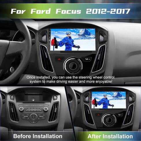 EagleNav راديو السيارة ستيريو 2G+64G Android 12 لسيارة Ford Focus 2012-2017 مع شاشة لمس 9 بوصة صوت ستيريو للسيارة مع Carplay/Android Auto SWC GPS WiFi Bluetooth FM مع كاميرا خلفية للمساعدة في ركن السيارة in Kuwait