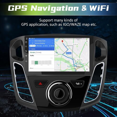 EagleNav راديو السيارة ستيريو 2G+64G Android 12 لسيارة Ford Focus 2012-2017 مع شاشة لمس 9 بوصة صوت ستيريو للسيارة مع Carplay/Android Auto SWC GPS WiFi Bluetooth FM مع كاميرا خلفية للمساعدة في ركن السيارة in Kuwait