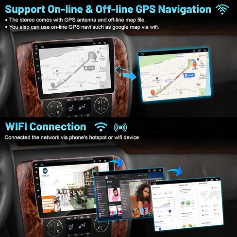 Car Stereo Android 12 for Chevrolet Chevy Silverado Suburban Tahoe GMC Sierra Yukon, 9" IPS Touch Screen Car Radio Build-in GPS Wireless CarPlay/Wired Android Auto, 2G+32G, Backup Camera/DSP/SWC in Saudi Arabia