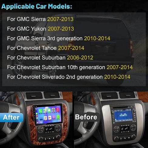 Car Stereo Android 12 for Chevrolet Chevy Silverado Suburban Tahoe GMC Sierra Yukon, 9" IPS Touch Screen Car Radio Build-in GPS Wireless CarPlay/Wired Android Auto, 2G+32G, Backup Camera/DSP/SWC in Saudi Arabia