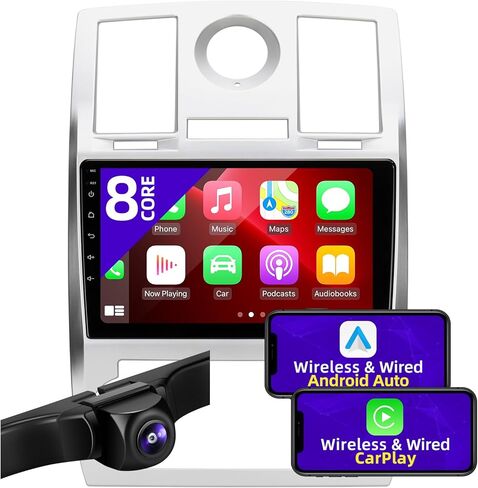 ترقية راديو السيارة CGOGC Android لسيارة Chrysler 300C 2004-2011 متوافقة مع Carplay Android Auto 8core Touch Screen Stereo Bluetooth FM/AM GPS Navigation Backup Camera Media Player Head Unit in Kuwait