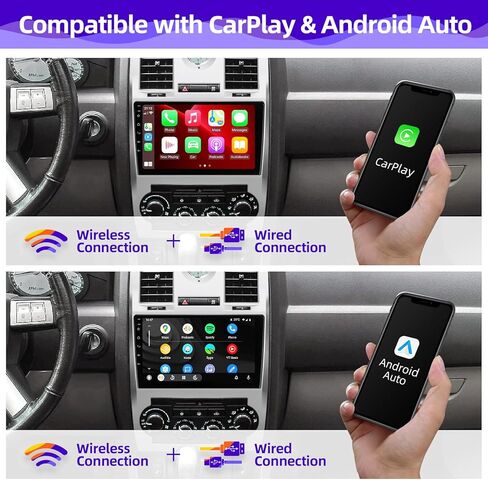 ترقية راديو السيارة CGOGC Android لسيارة Chrysler 300C 2004-2011 متوافقة مع Carplay Android Auto 8core Touch Screen Stereo Bluetooth FM/AM GPS Navigation Backup Camera Media Player Head Unit in Kuwait