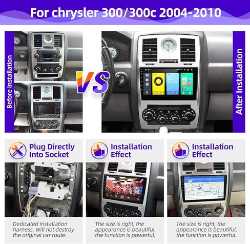 ترقية راديو السيارة CGOGC Android لسيارة Chrysler 300C 2004-2011 متوافقة مع Carplay Android Auto 8core Touch Screen Stereo Bluetooth FM/AM GPS Navigation Backup Camera Media Player Head Unit in Kuwait