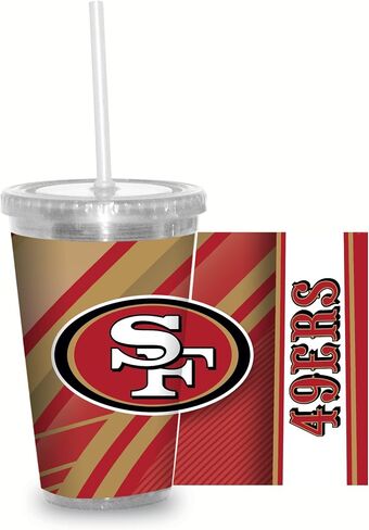 Rico Industries NFL Football 16oz Clear Tumbler W/Straw for NFL Fans in Saudi Arabia