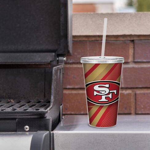 Rico Industries NFL Football 16oz Clear Tumbler W/Straw for NFL Fans in Saudi Arabia