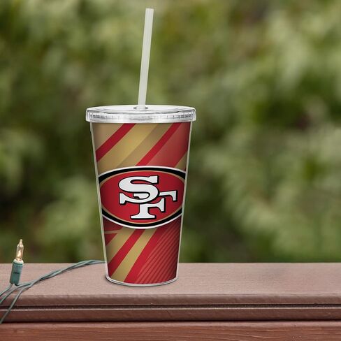 Rico Industries NFL Football 16oz Clear Tumbler W/Straw for NFL Fans in Saudi Arabia