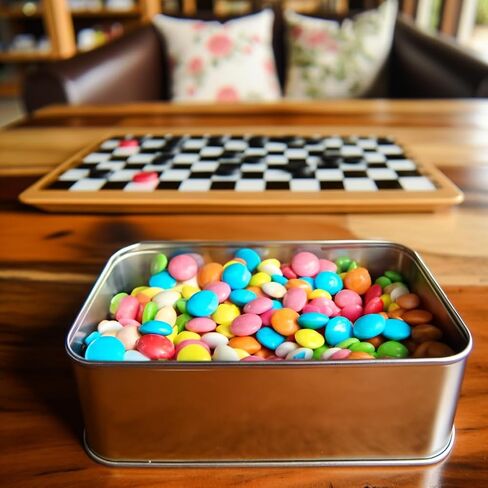 Silver Metal Tin Box with Secure Lid – Large Multipurpose Tin Can Storage Container for Jewelry, Crafts, Cookies, Pills, Gifts, Pencils and More - For Home and Office - 7.8 x 6 x2.8 inches in Saudi Arabia