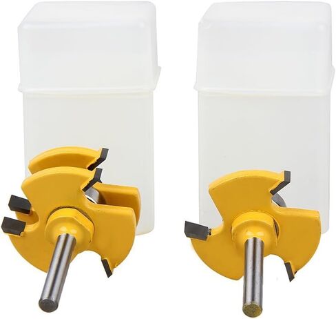 لقم توجيه اللسان والأخدود من WSOOX مع ساق 1/4 بوصة 3 فلوت انضم إلى لقمة التوجيه للأعمال الخشبية in Kuwait