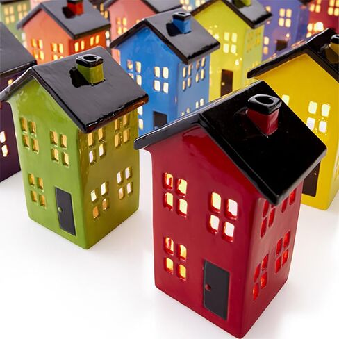 فانوس شمعة تاون هاوس - قم بطلاء تذكار السيراميك الخاص بك in Kuwait