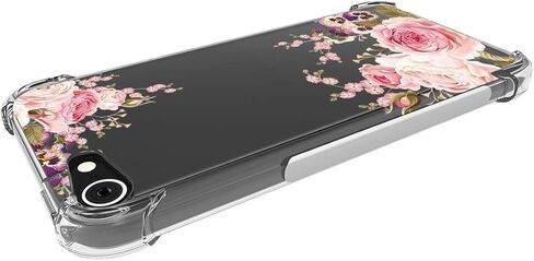 حافظة iPod Touch 5 6 7، حافظة iPod Touch الجيل الخامس والسادس والسابع للفتيات، حافظة هاتف Ueokeird شفافة بنمط زهور ناعمة ومرنة من مادة TPU لهاتف Apple iPod Touch 5 6 7 (زهرة وردية) in Saudi Arabia