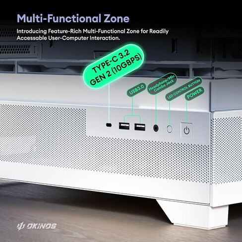 Okinos Aqua7, PC Case, Computer Case with 6 × 120mm ARGB Fan Pre-Installed, Panoramic View Tempered Glass Front & Side Panel, with Type C Port, Black in Saudi Arabia