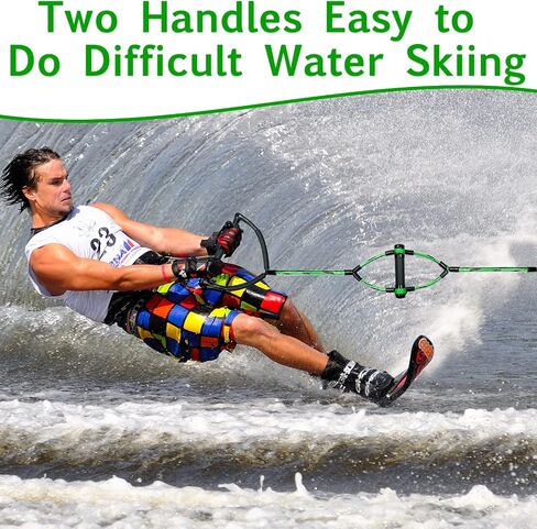حبل تزلج على الماء بطول 75 قدمًا مع مقابض 15 بوصة وحبل سحب بمقبض صغير 6.3 بوصة للأنابيب مع 3 عوامات وقسمين، مناسب لحبل الرياضات المائية لألواح التزلج وألواح الركبة والتزلج على الماء in Saudi Arabia