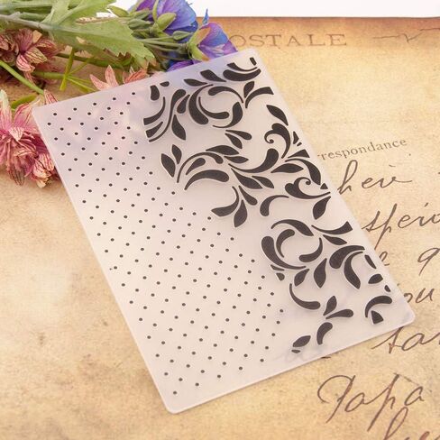 الدوامات يترك النقاط خلفية البلاستيك النقش مجلد للقصاصات DIY ألبوم بطاقة أداة قالب بلاستيكي المجلدات in Kuwait