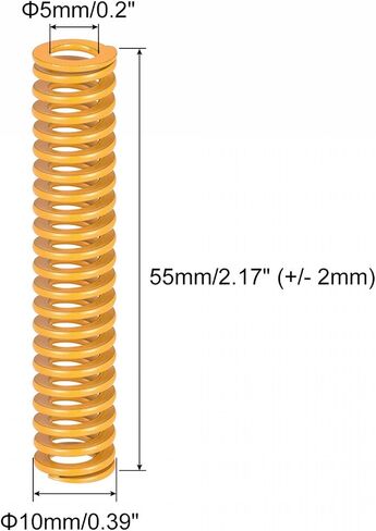 uxcell 3D Printer Die Spring, 14mm OD 45mm Long 2pcs Spiral Stamping Light Load Compression Mould Die Springs for 3D Printer Electric Part, Yellow in Saudi Arabia