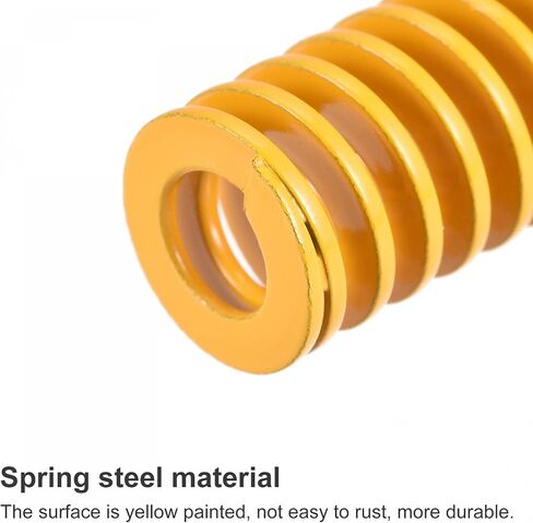 uxcell 3D Printer Die Spring, 14mm OD 45mm Long 2pcs Spiral Stamping Light Load Compression Mould Die Springs for 3D Printer Electric Part, Yellow in Kuwait