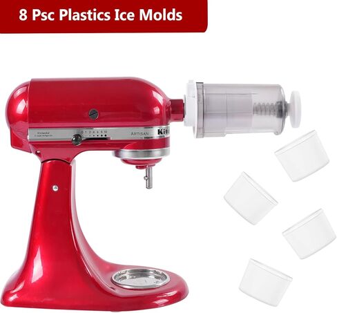 مرفق ماكينة حلاقة الثلج من ليتومز لخلاط حامل كيتشن إيد، آلة سحق الثلج للحليب، عصير الفاكهة، صانع الثلج المحلوق مع 8 قوالب ثلج in Kuwait