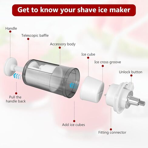 مرفق ماكينة حلاقة الثلج من ليتومز لخلاط حامل كيتشن إيد، آلة سحق الثلج للحليب، عصير الفاكهة، صانع الثلج المحلوق مع 8 قوالب ثلج in Kuwait