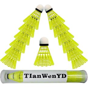 12 Packs Badminton Shuttlecocks Nylon Feather Shuttlecocks Badminton Birdies with Great Stability and Durability for Indoor Outdoor Sports Hight Speed Training Badminton Balls (White) in Saudi Arabia