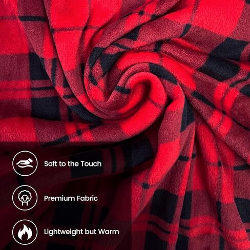 Plaid Pajama Pants Men, Soft Fleece Sleepwear with Pockets Warm Microfleece Pjs Bottoms | Sleep & Lounge in Kuwait