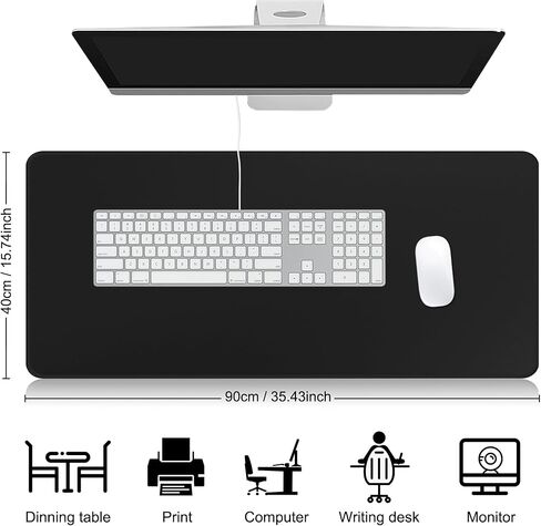 وسادة فأرة ألعاب كبيرة تمتد XXL Mouse Mat Pad Long Desk Bad مع حواف مخيط لألعاب Office Mome Mome Mome Pad Big Big (35.4x15.7x0.12in ، 90x40) ، طبوغرافية بيضاء in Kuwait