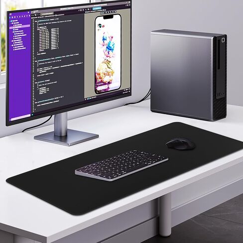 وسادة فأرة ألعاب كبيرة تمتد XXL Mouse Mat Pad Long Desk Bad مع حواف مخيط لألعاب Office Mome Mome Mome Pad Big Big (35.4x15.7x0.12in ، 90x40) ، طبوغرافية بيضاء in Kuwait