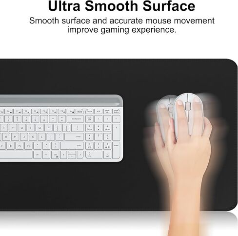 وسادة فأرة ألعاب كبيرة تمتد XXL Mouse Mat Pad Long Desk Bad مع حواف مخيط لألعاب Office Mome Mome Mome Pad Big Big (35.4x15.7x0.12in ، 90x40) ، طبوغرافية بيضاء in Kuwait