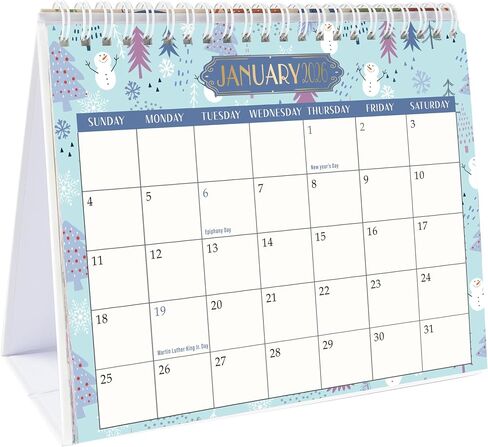 GuassLee Desk Caledar 2025,12 Months Standing Flip Desktop Calendar Covers Jul. 2025 to Jun. 2026 Small 7.5" x 6" Desktop Monthly Planner with To Do List,Notes and Label for Home School Office in Saudi Arabia
