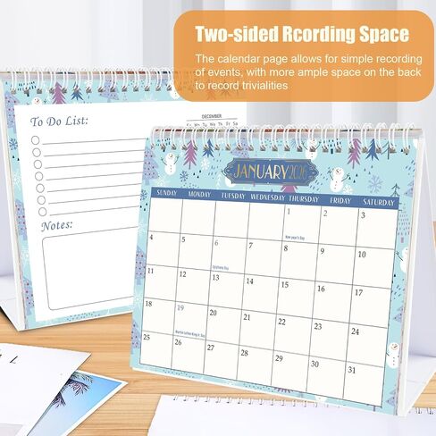 GuassLee Desk Caledar 2025,12 Months Standing Flip Desktop Calendar Covers Jul. 2025 to Jun. 2026 Small 7.5" x 6" Desktop Monthly Planner with To Do List,Notes and Label for Home School Office in Saudi Arabia