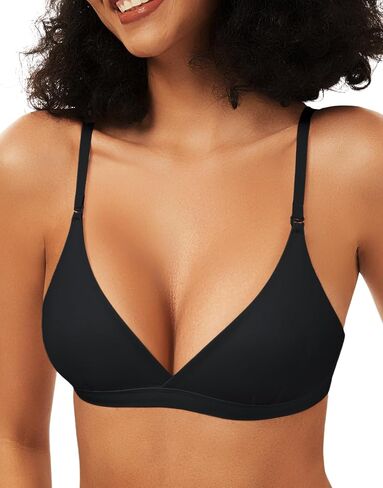 Deep V Bras for Women Triangle Bralette Crossover Wireless Push Up Bra Seamless Bralettes Sexy Low Cut Bra No Padding in Kuwait