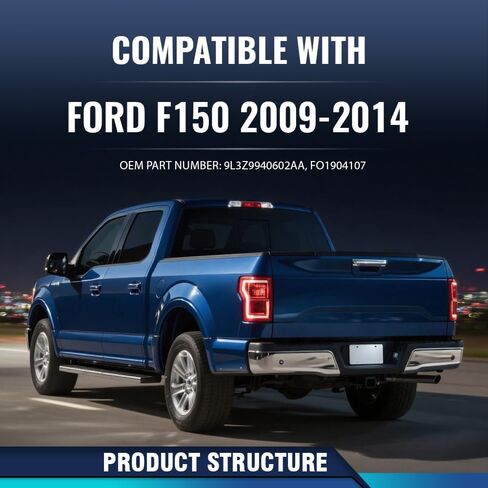 PIT66 Textured Tailgate Molding Cap, Fit Ford F150 2004-2008 Styleside/Lincoln Mark LT 2006-2008, Spoiler Top Protector Cover, FO1920102 5L3Z9940602AAA (Not fit Flareside & 2004 F150 Heritage) in Saudi Arabia